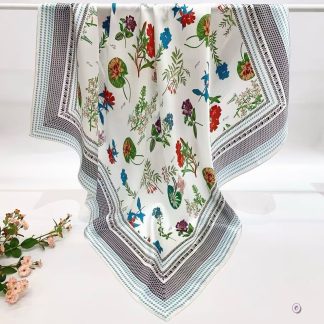 100% Real Silk Crepe Satin 90x90cm – Heavyweight 55g (with Pack) Square Scarf