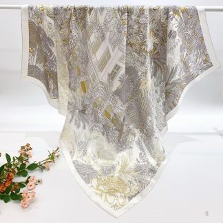 100% Real Silk Crepe Satin 90x90cm – Heavyweight 55g (with Pack) Square Scarf