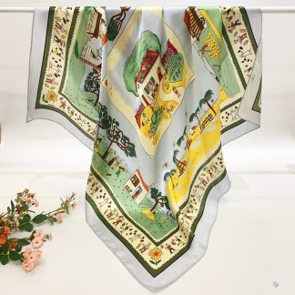 100% Real Silk Crepe Satin 90x90cm – Heavyweight 55g (with Pack) Square Scarf