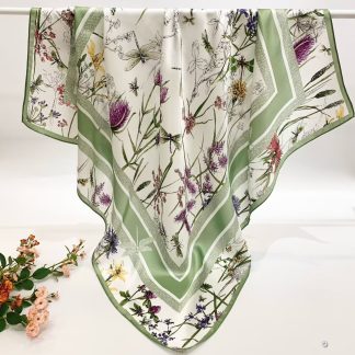 100% Real Silk Crepe Satin 90x90cm – Heavyweight 55g (with Pack) Square Scarf