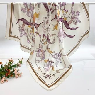 100% Real Silk Crepe Satin 90x90cm – Heavyweight 55g (with Pack) Square Scarf