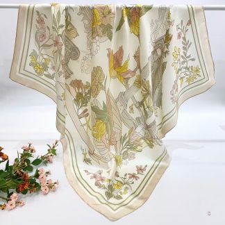 100% Real Silk Crepe Satin 90x90cm – Heavyweight 55g (with Pack) Square Scarf