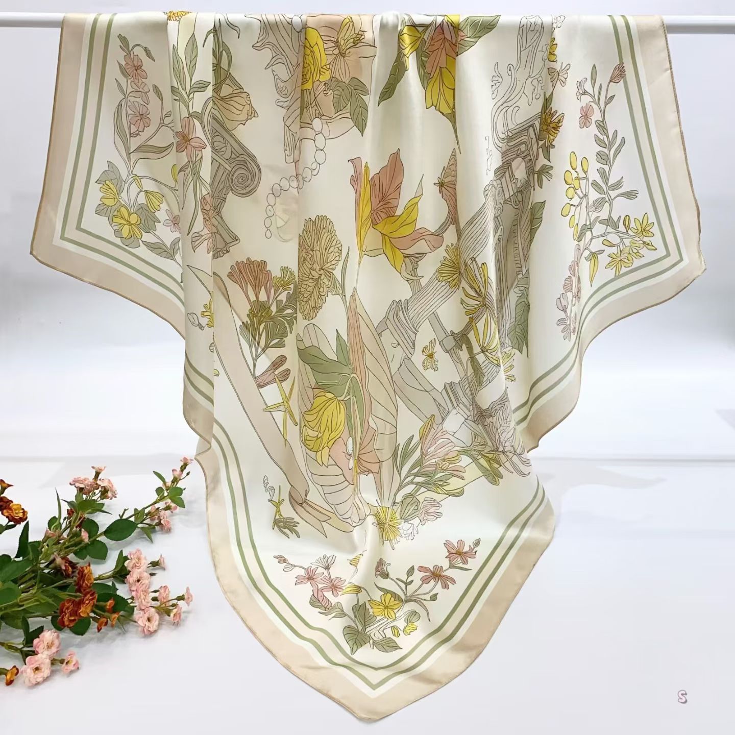 100% Real Silk Crepe Satin 90x90cm – Heavyweight 55g (with Pack) Square Scarf