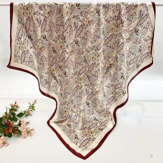 100% Real Silk Silk Crepe Satin 90x90cm – Heavyweight 55g (with Pack) Square Scarf