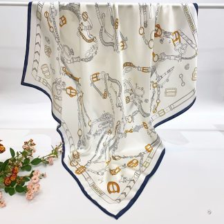 100% Real Silk Crepe Satin 90x90cm – Heavyweight 55g (with Pack) Square Scarf
