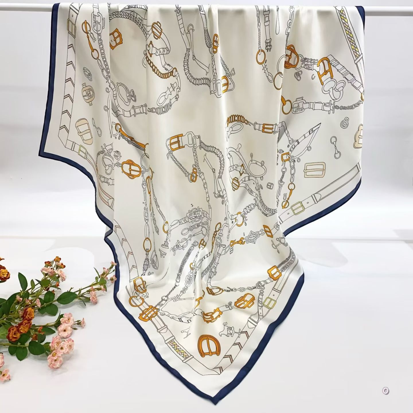 100% Real Silk Crepe Satin 90x90cm – Heavyweight 55g (with Pack) Square Scarf