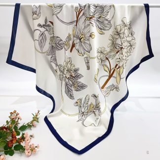 100% Real Silk Crepe Satin 90x90cm – Heavyweight 55g (with Pack) Square Scarf