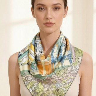 100% Real Silk Crepe Satin 90x90cm – Heavyweight 55g (with Pack) Square Scarf