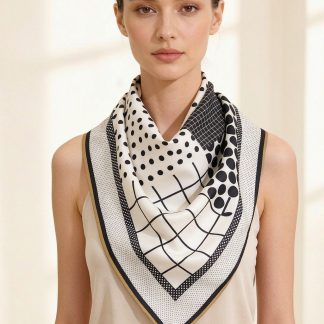 100% Real Silk Crepe Satin 90x90cm – Heavyweight 55g (with Pack) Square Scarf