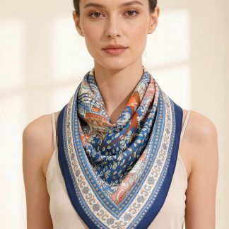 100% Real Silk Crepe Satin 90x90cm – Heavyweight 55g (with Pack) Square Scarf