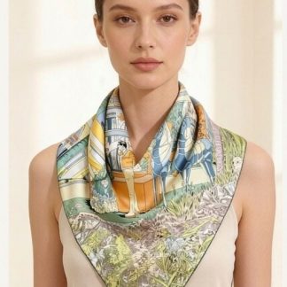 100% Real Silk Crepe Satin 90x90cm – Heavyweight 55g (with Pack) Square Scarf