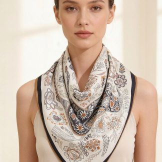 100% Real Silk Crepe Satin 90x90cm – Heavyweight 55g (with Pack) Square Scarf