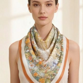 100% Real Silk Crepe Satin 90x90cm – Heavyweight 55g (with Pack) Square Scarf