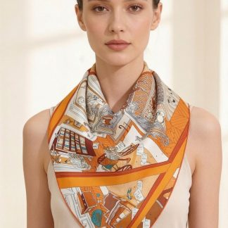 100% Real Silk Crepe Satin 90x90cm – Heavyweight 55g (with Pack) Square Scarf