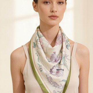 100% Real Silk Crepe Satin 90x90cm – Heavyweight 55g (with Pack) Square Scarf