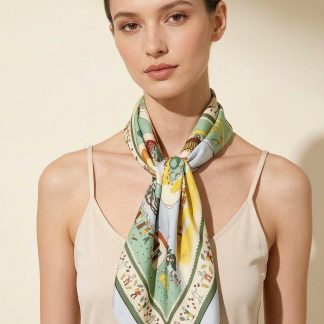 100% Real Silk Crepe Satin 90x90cm – Heavyweight 55g (with Pack) Square Scarf
