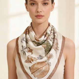 100% Real Silk Crepe Satin 90x90cm – Heavyweight 55g (with Pack) Square Scarf
