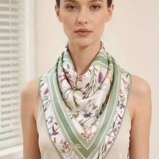 100% Real Silk Crepe Satin 90x90cm – Heavyweight 55g (with Pack) Square Scarf