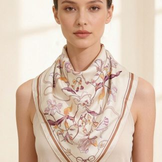 100% Real Silk Crepe Satin 90x90cm – Heavyweight 55g (with Pack) Square Scarf