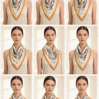 100% Real Silk Crepe Satin 90x90cm – Heavyweight 55g (with Pack) Square Scarf