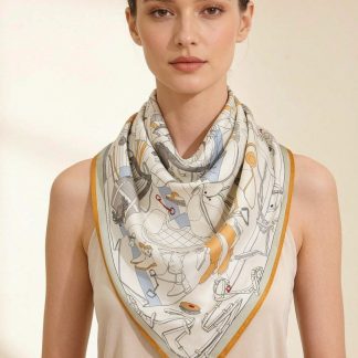 100% Real Silk Crepe Satin 90x90cm – Heavyweight 55g (with Pack) Square Scarf