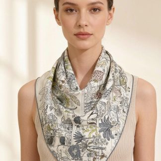 100% Real Silk Crepe Satin 90x90cm – Heavyweight 55g (with Pack) Square Scarf